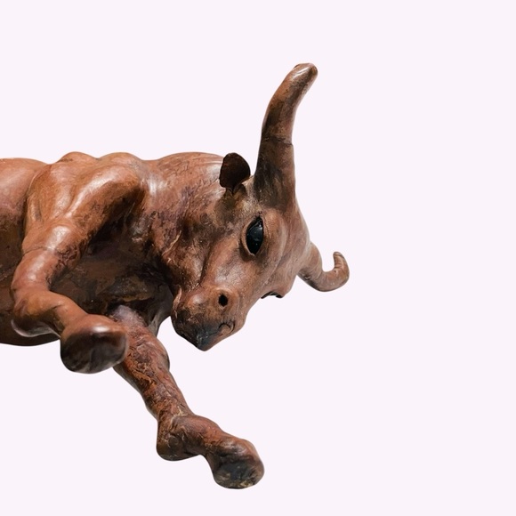 VTG Leather Wrapped Bull Sculpture Rustic , Handmade Figurine
15”L x 5"w x 9.5"H - Picture 9 of 12